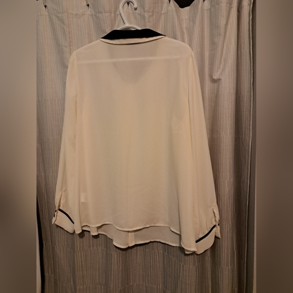 ModCloth Double Peterpan Collar Long Sleeve Button Down Blouse wz XL - Picture 2 of 4